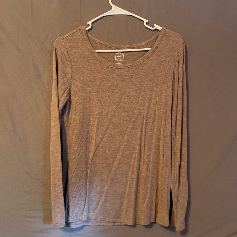 Maurice’s tan long sleeve shirt.